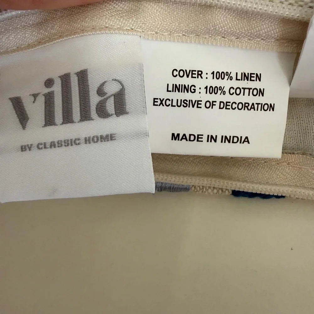 Villa Classic Home Maine Myrtle Green 22x22 Pillow Cover Pottery Barn Linen Blue
